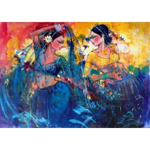 Faiqa Uppal, 36 x 48 Inch, Acrylics on Canvas, Figurative Painting, AC-FQUP-006